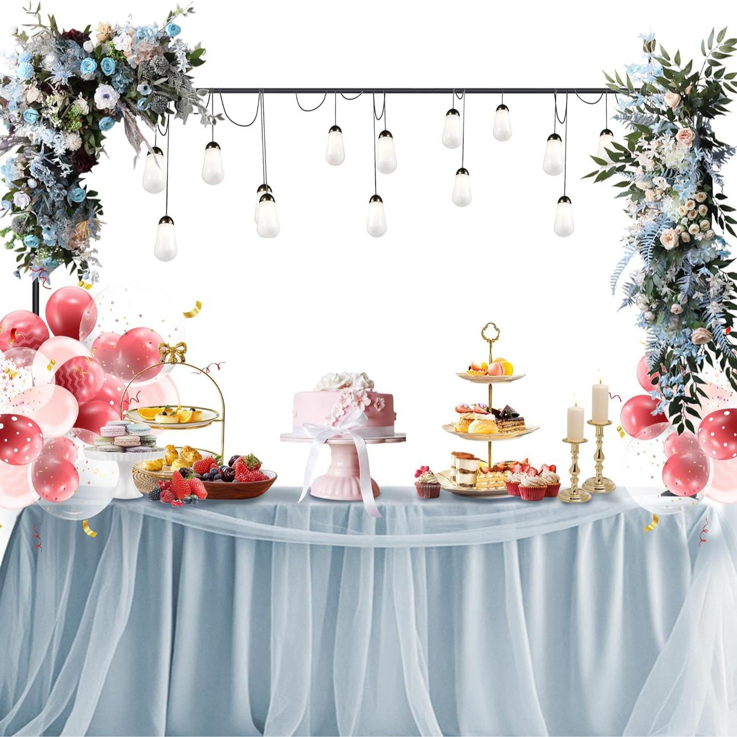 Wedding Balloon Arch - Adjustable Table Rod Holder Backdrop Stand