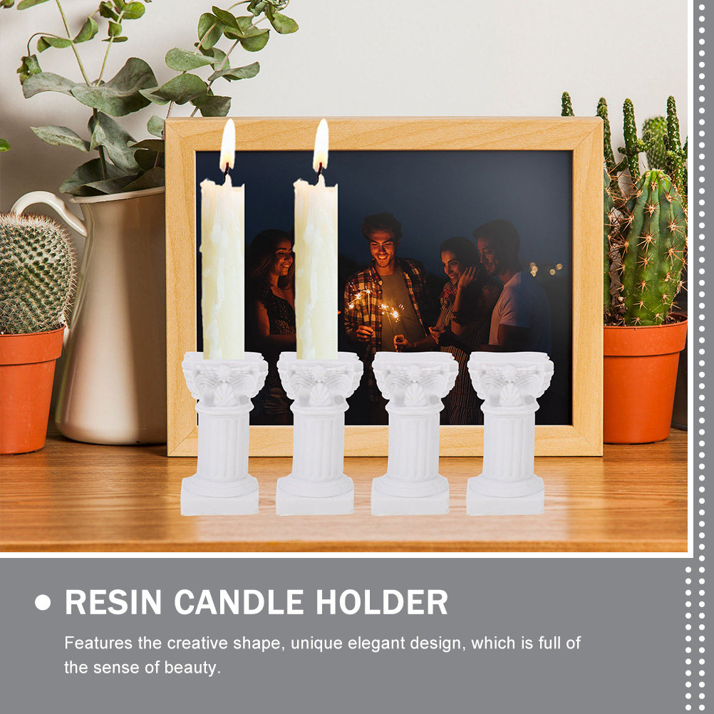 Wedding Supply Decor - 4Pcs Roman Column Holders Resin Decorative