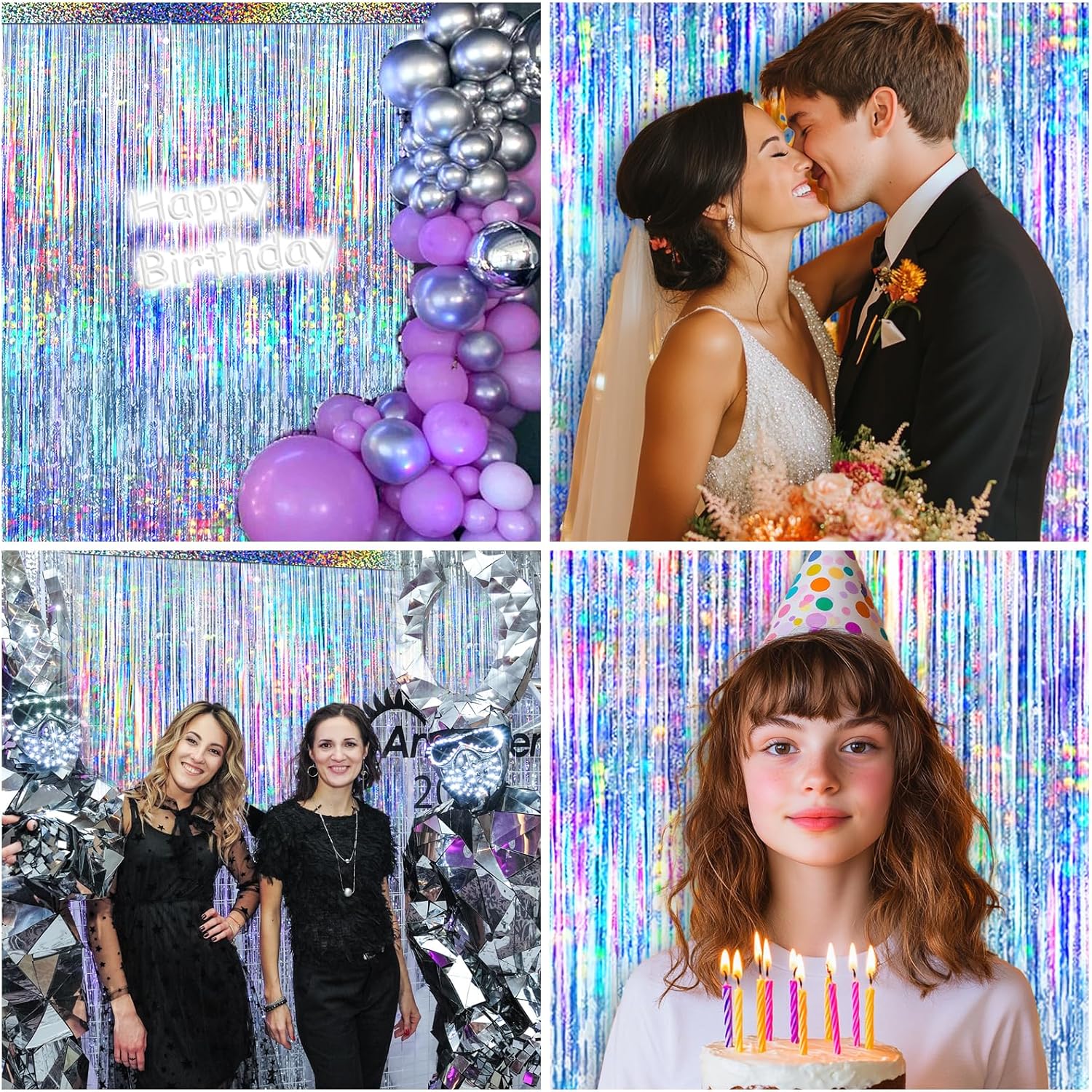 4 Packs Silver Foil Fringe Cur - Wedding Supply Decor บทวิจารณ์และราคา