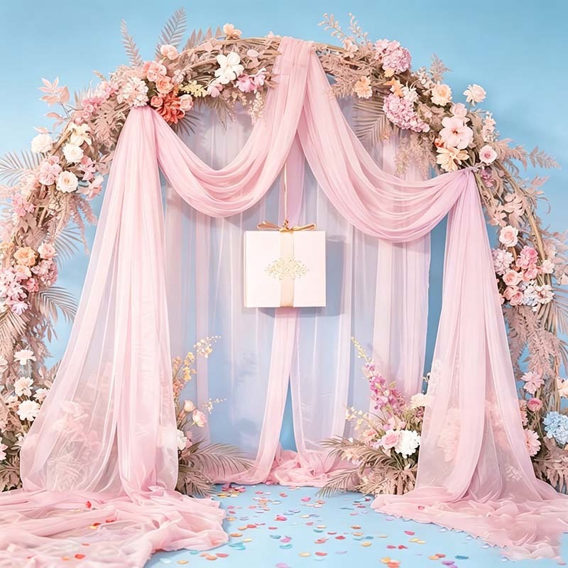 Soft Mist Light Pink Drape Tul - Wedding Balloon Arch บทวิจารณ์และราคา