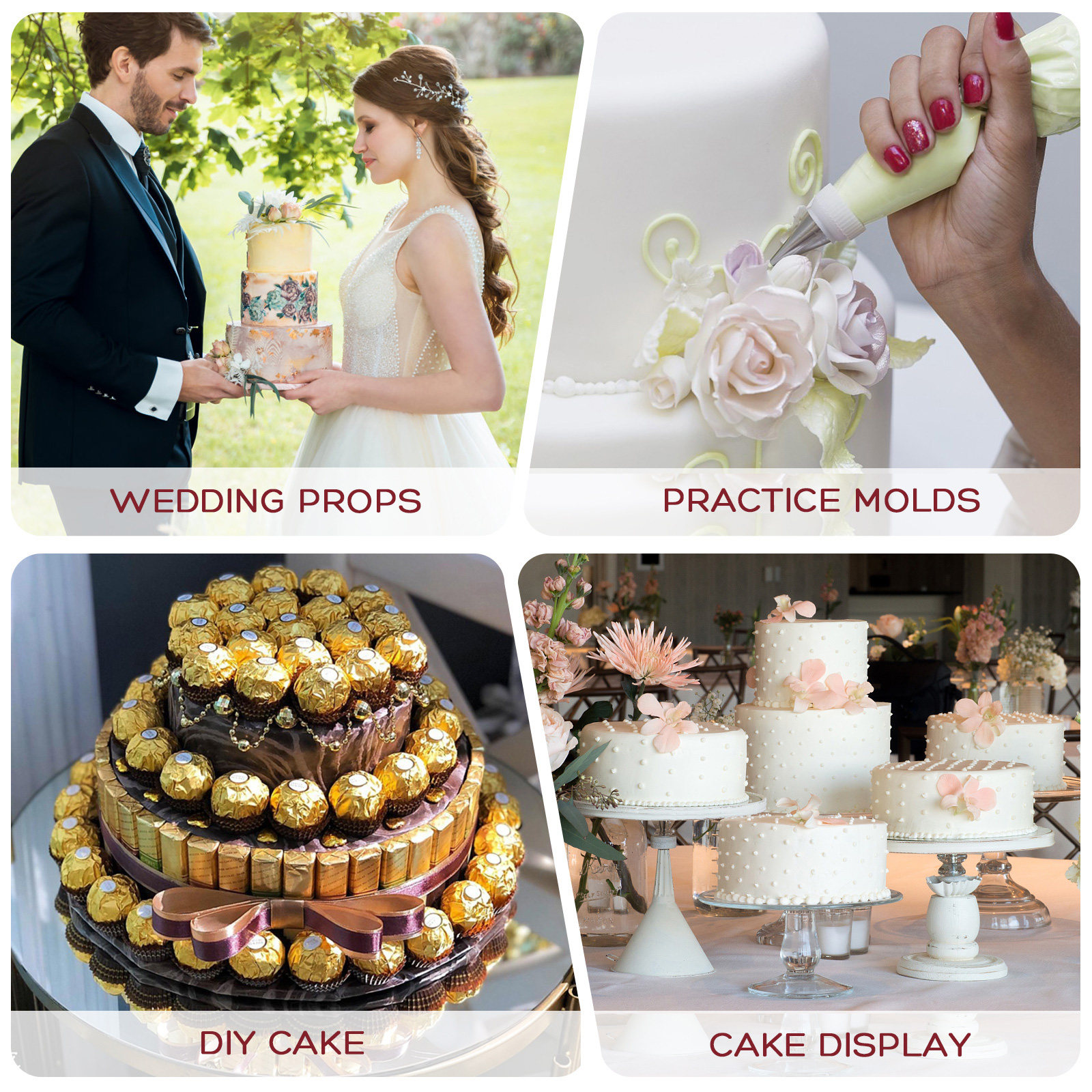 4Pcs Cake Dummy Foam Cubic Sha - Wedding Cake Supply บทวิจารณ์และราคา
