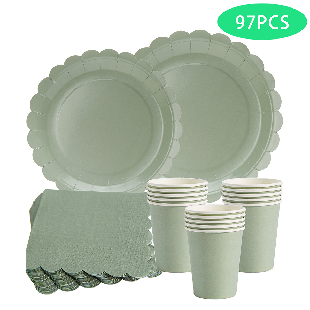 97pcs/set Disposable Tableware - Wedding Supply Decor บทวิจารณ์และราคา