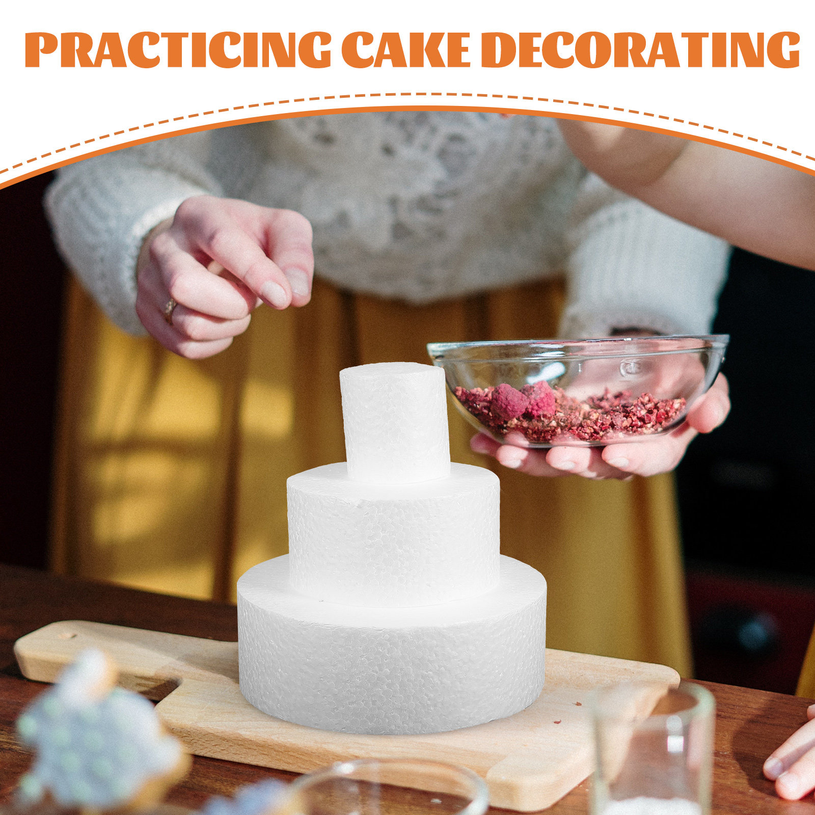3Pcs DIY Round Cake Dummies Ba - Wedding Cake Supply บทวิจารณ์และราคา