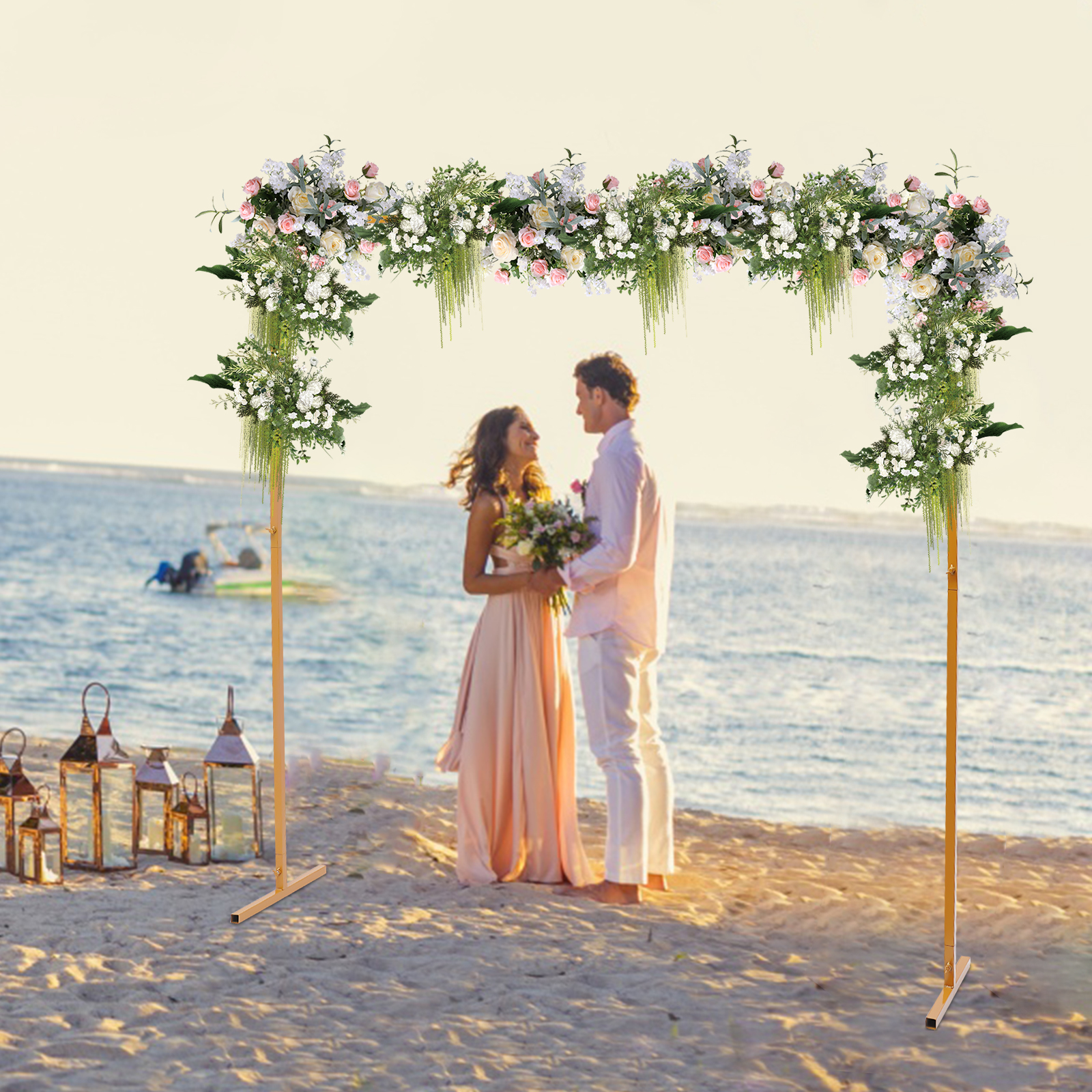 6.6x6.6FT Square Metal Wedding - Wedding Balloon Arch บทวิจารณ์และราคา