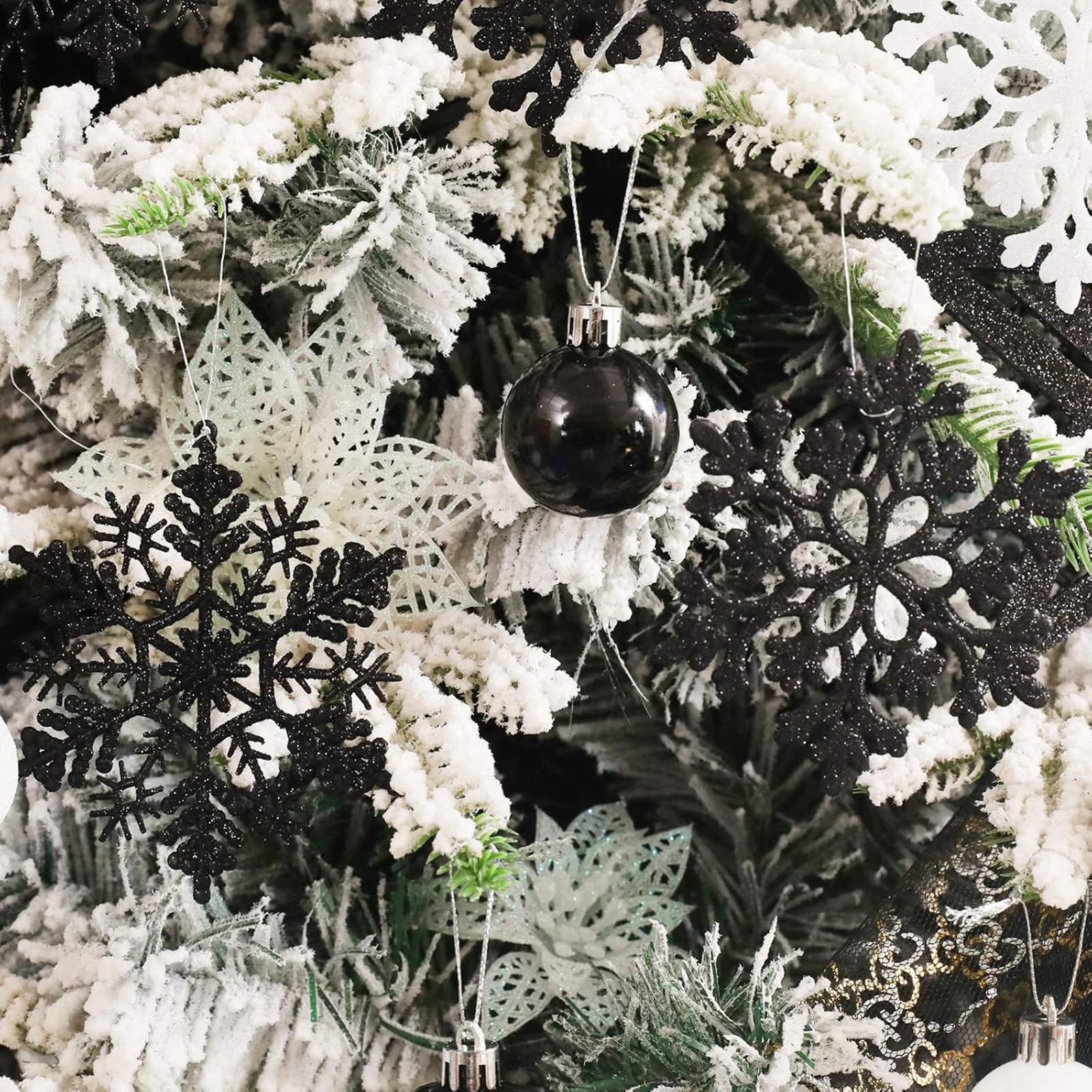 12pcs/set Black Plastic Snowfl - Supply Wedding Venue บทวิจารณ์และราคา