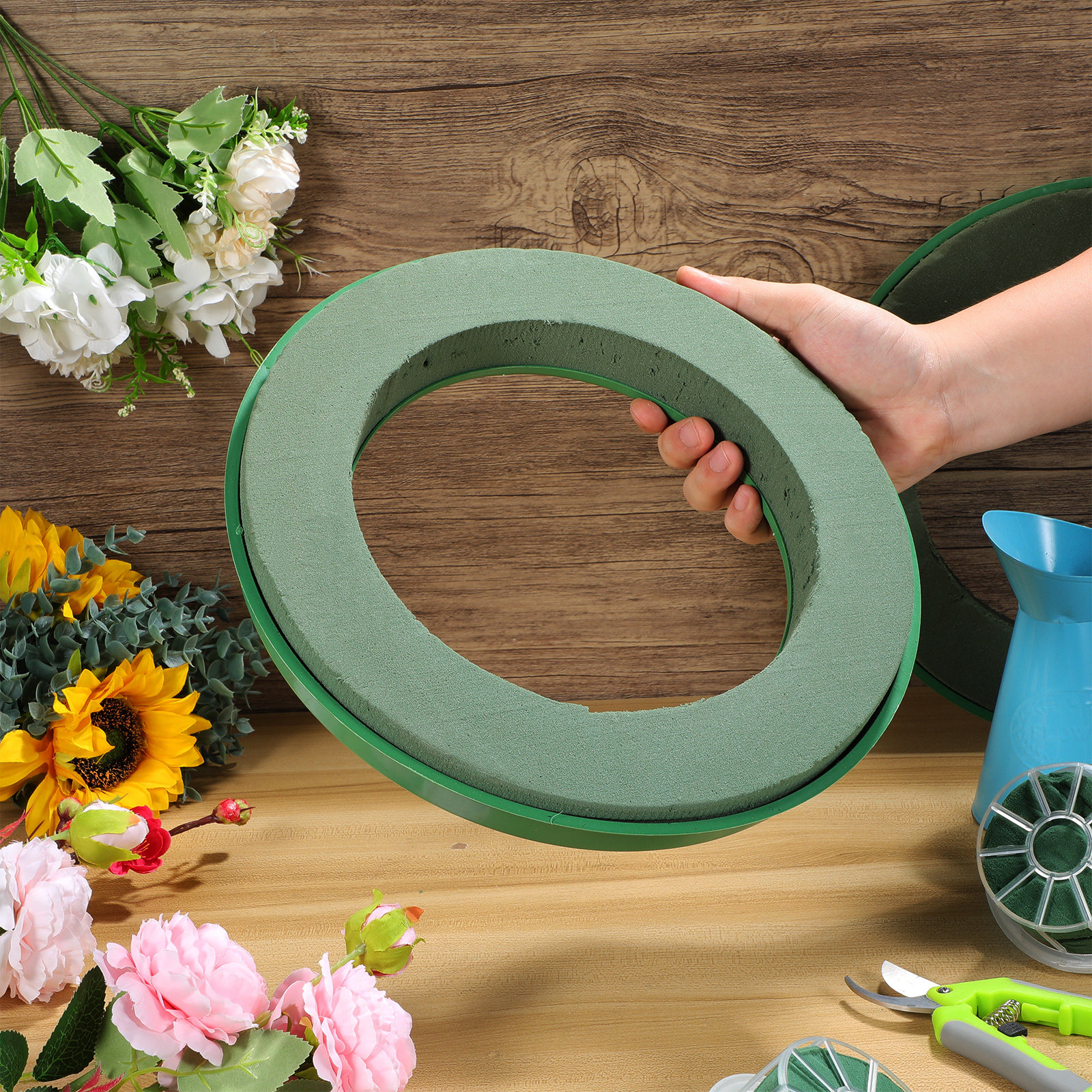 2Pcs Floral Foam Ring Green We - Wedding Supply Decor บทวิจารณ์และราคา