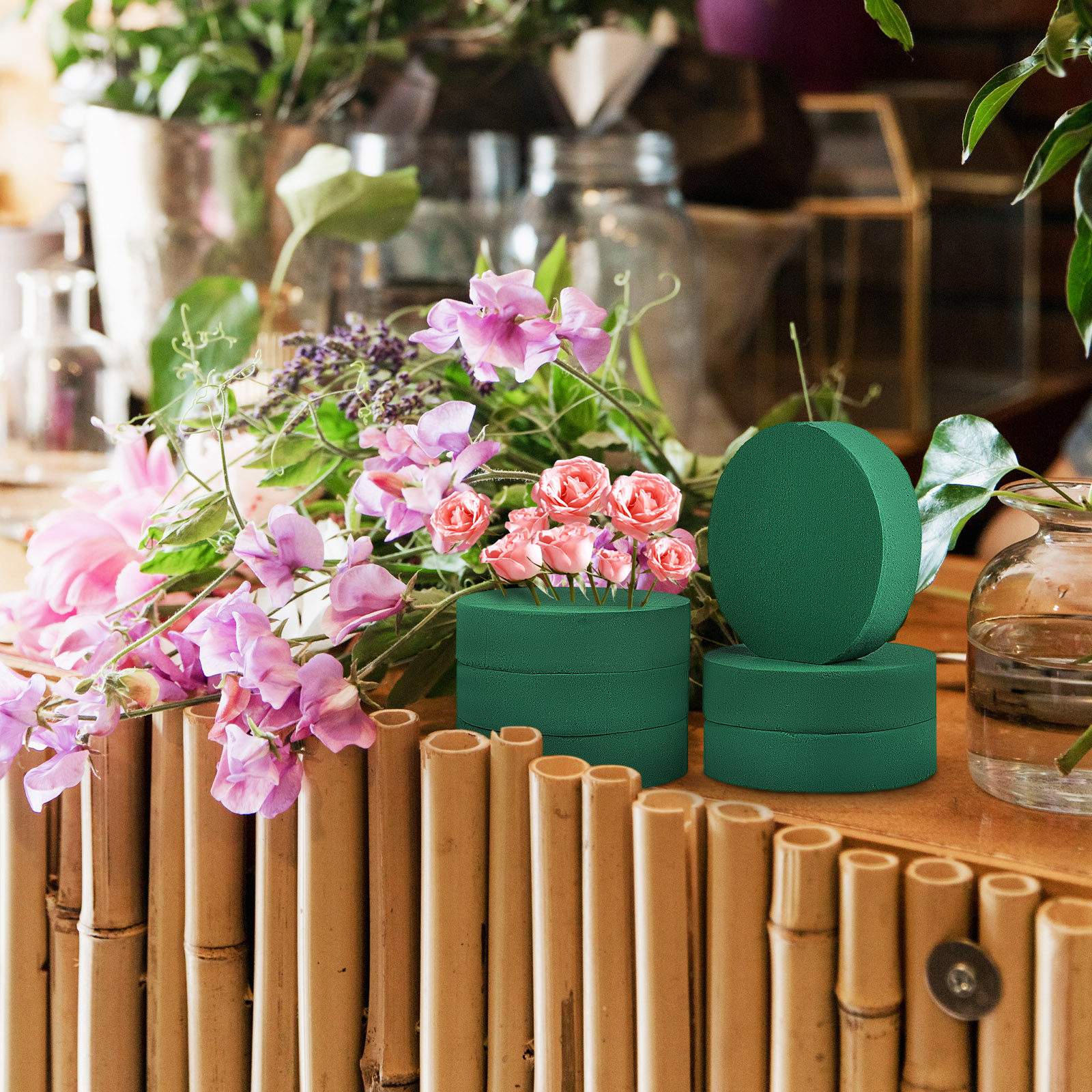 6Pcs Round Floral Foam Blocks  - Wedding Supply Decor บทวิจารณ์และราคา