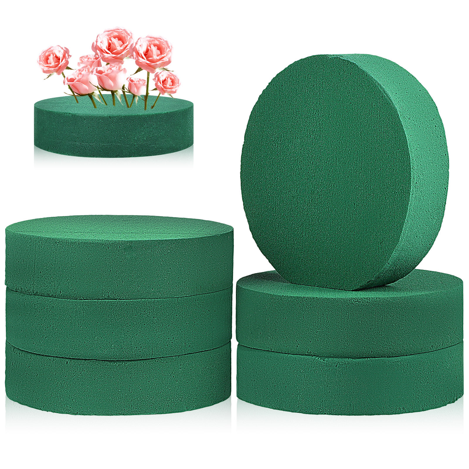 6Pcs Round Floral Foam Blocks  - Wedding Supply Decor บทวิจารณ์และราคา