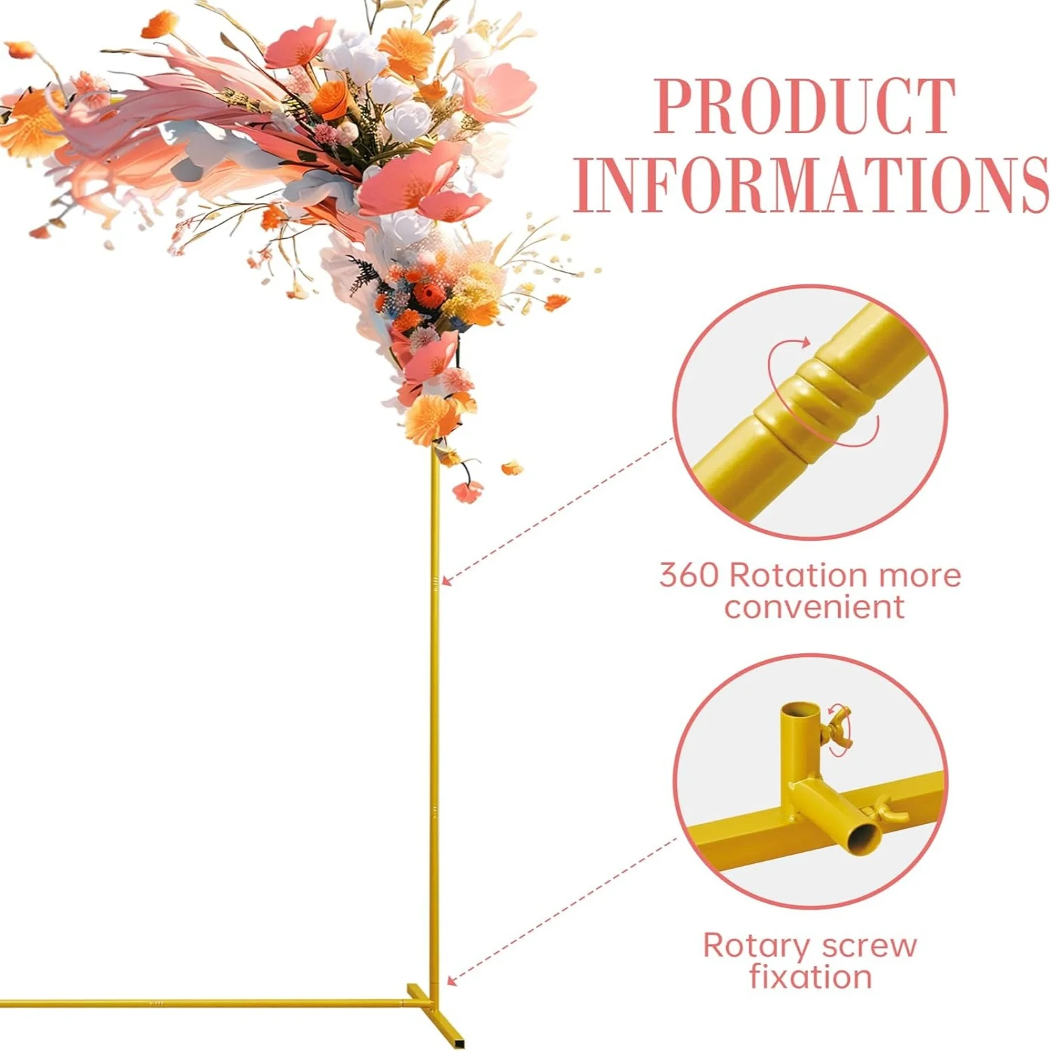 Gold Wedding Arches Square Bac - Wedding Balloon Arch บทวิจารณ์และราคา